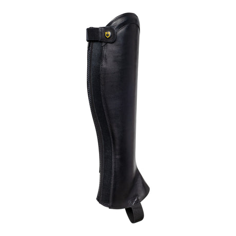 Equestro Unisex Chaps With Back Zip And Elastic Band #colour_black