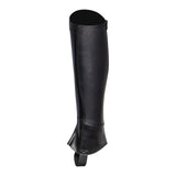 Equestro Unisex Chaps With Back Zip And Elastic Band #colour_black