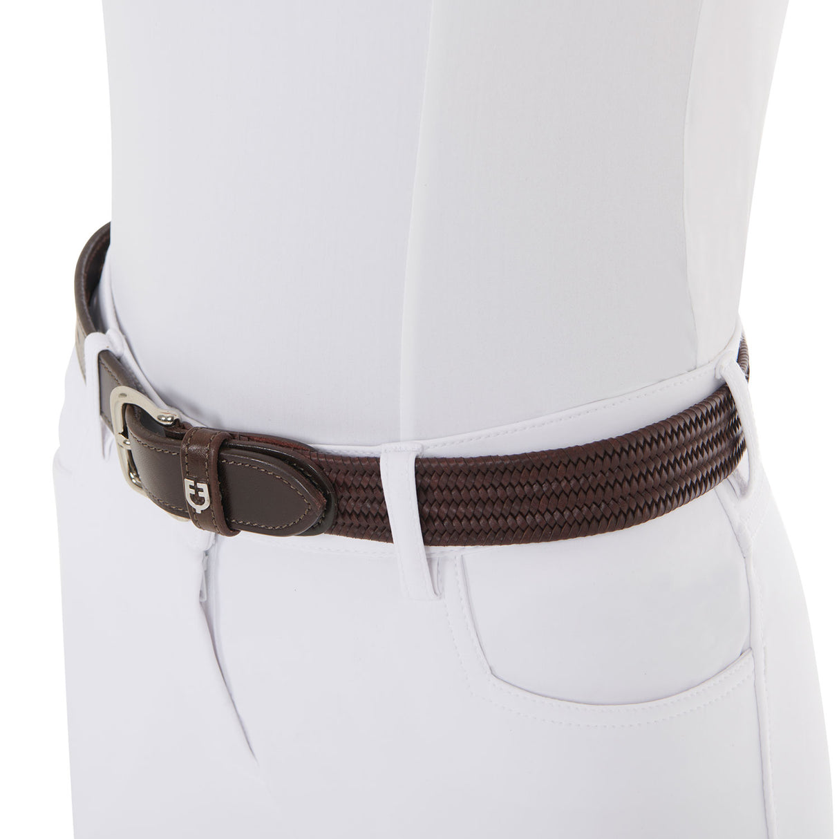 Equestro Elastic Leather Belt #colour_brown