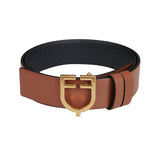 Equestro Double Face Smooth Leather Belt #colour_black-brown-gold
