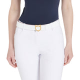 Equestro Double Face Smooth Leather Belt #colour_white-pink-gold