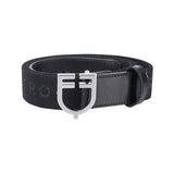 Equestro Leather Belt With Elastic And Lettering