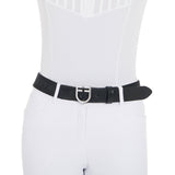 Equestro Leather Belt With Elastic And Lettering