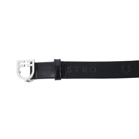 Equestro Leather Belt With Elastic And Lettering