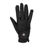 Equestro Unisex Gloves In Soft Synthetic Leather With Velcro Fastening #colour_black