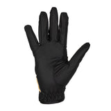 Equestro Unisex Gloves In Soft Synthetic Leather With Velcro Fastening #colour_black