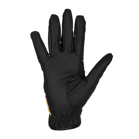 Equestro Unisex Gloves In Soft Synthetic Leather With Velcro Fastening #colour_black