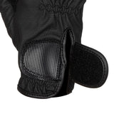 Equestro Unisex Gloves In Soft Synthetic Leather With Velcro Fastening #colour_black