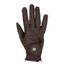 Equestro Unisex Gloves In Soft Synthetic Leather With Velcro Fastening #colour_brown