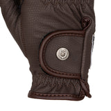 Equestro Unisex Gloves In Soft Synthetic Leather With Velcro Fastening #colour_brown