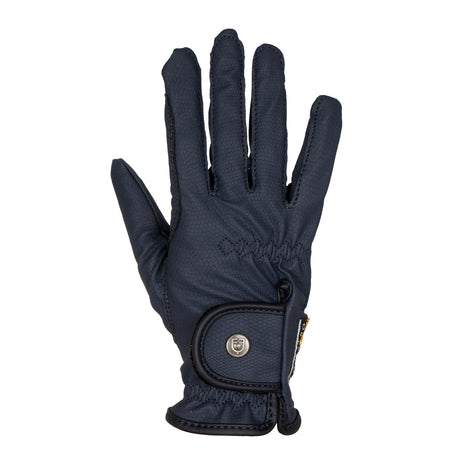 Equestro Unisex Gloves In Soft Synthetic Leather With Velcro Fastening #colour_blue