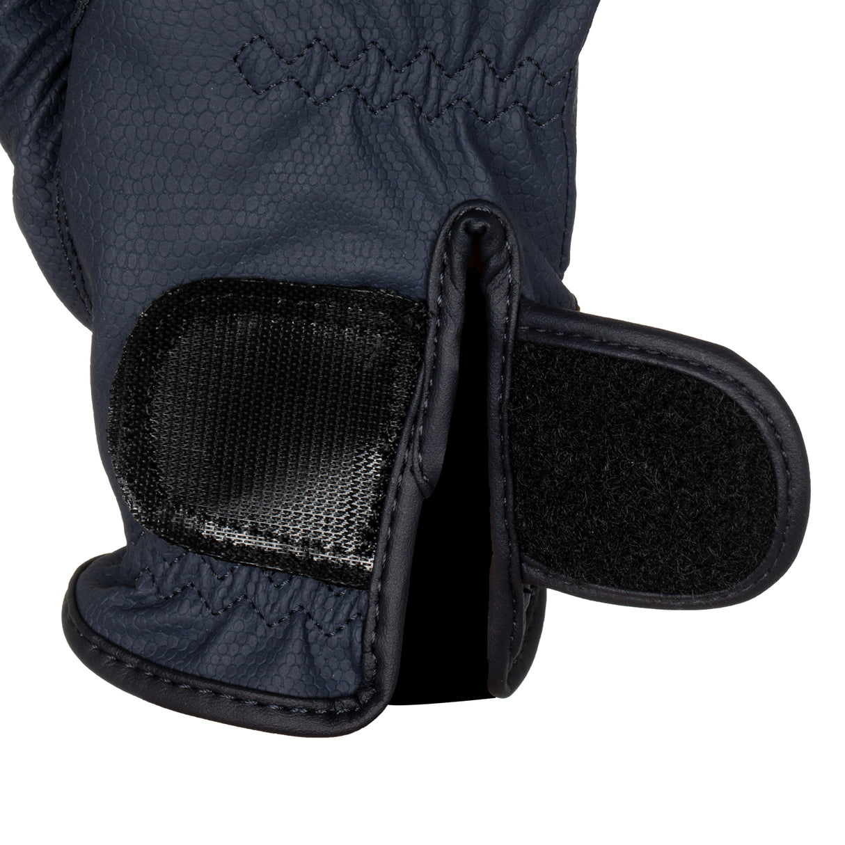 Equestro Unisex Gloves In Soft Synthetic Leather With Velcro Fastening #colour_blue