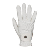 Equestro Unisex Gloves In Soft Synthetic Leather With Velcro Fastening #colour_white