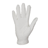 Equestro Unisex Gloves In Soft Synthetic Leather With Velcro Fastening #colour_white