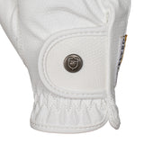 Equestro Unisex Gloves In Soft Synthetic Leather With Velcro Fastening #colour_white