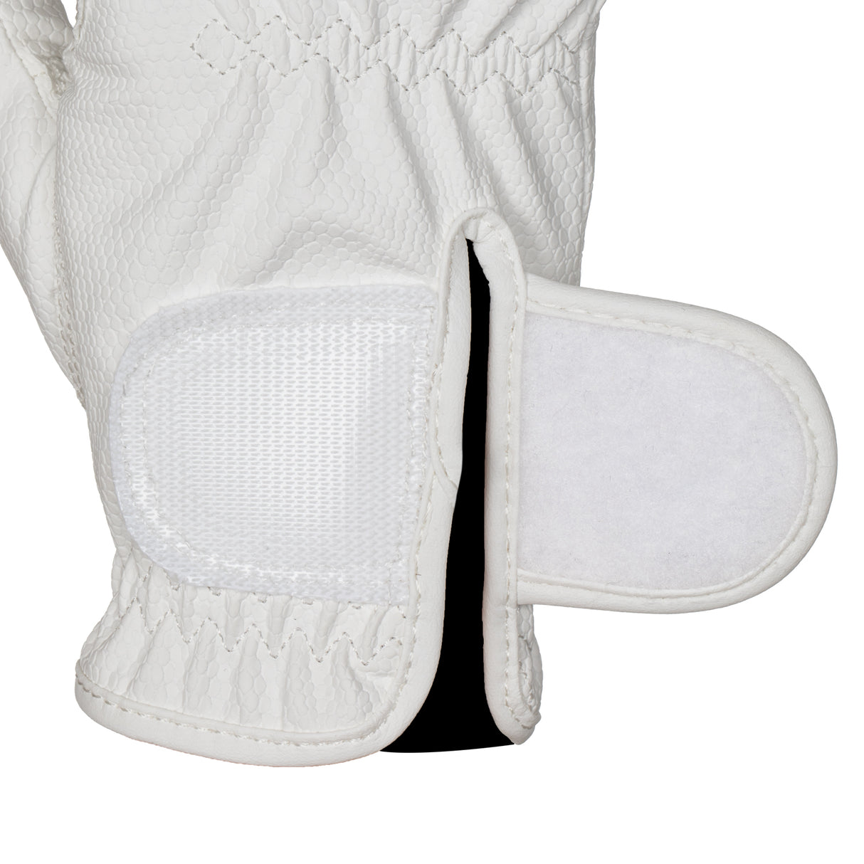 Equestro Unisex Gloves In Soft Synthetic Leather With Velcro Fastening #colour_white
