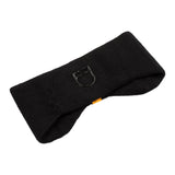 Equestro Unisex Ribbed Wool Earmuff Headband With Logo #colour_black
