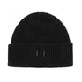 Equestro Unisex Knitted Texture Wool Beanie #colour_black