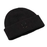 Equestro Unisex Knitted Texture Wool Beanie #colour_black