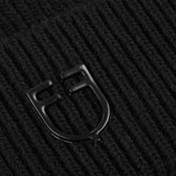 Equestro Unisex Knitted Texture Wool Beanie #colour_black