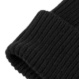Equestro Unisex Knitted Texture Wool Beanie #colour_black