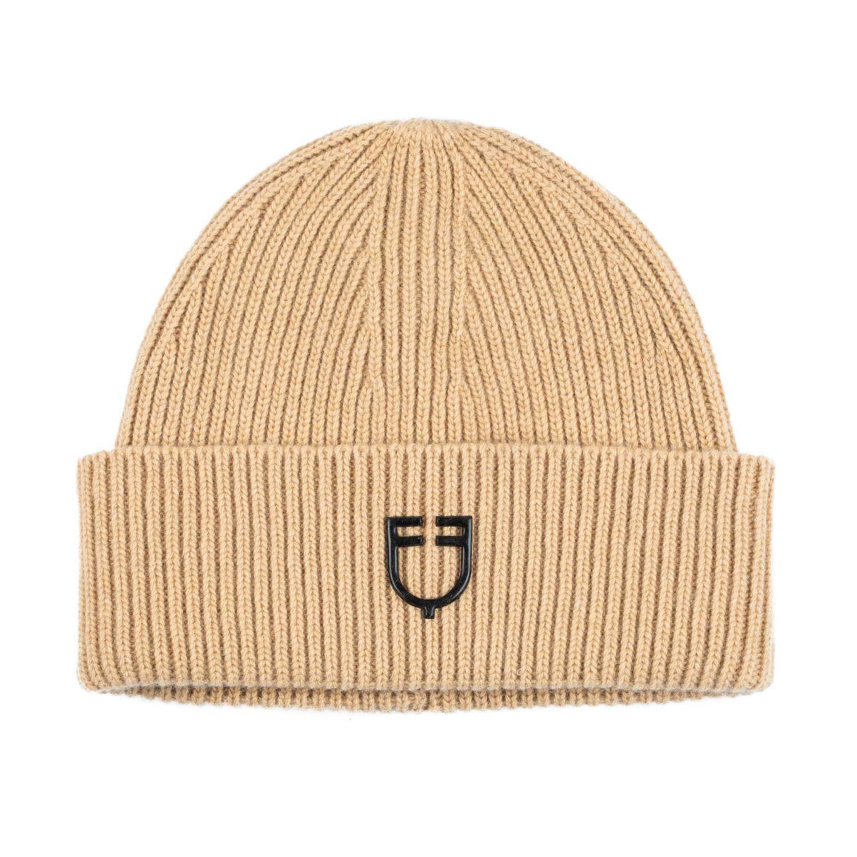 Equestro Unisex Knitted Texture Wool Beanie #colour_beige