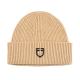 Equestro Unisex Knitted Texture Wool Beanie #colour_beige