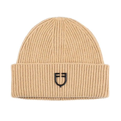 Equestro Unisex Knitted Texture Wool Beanie #colour_beige