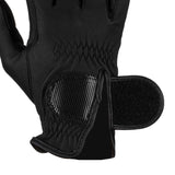 Equestro Unisex Gloves In Synthetic Leather With Tear-Away Closure #colour_black