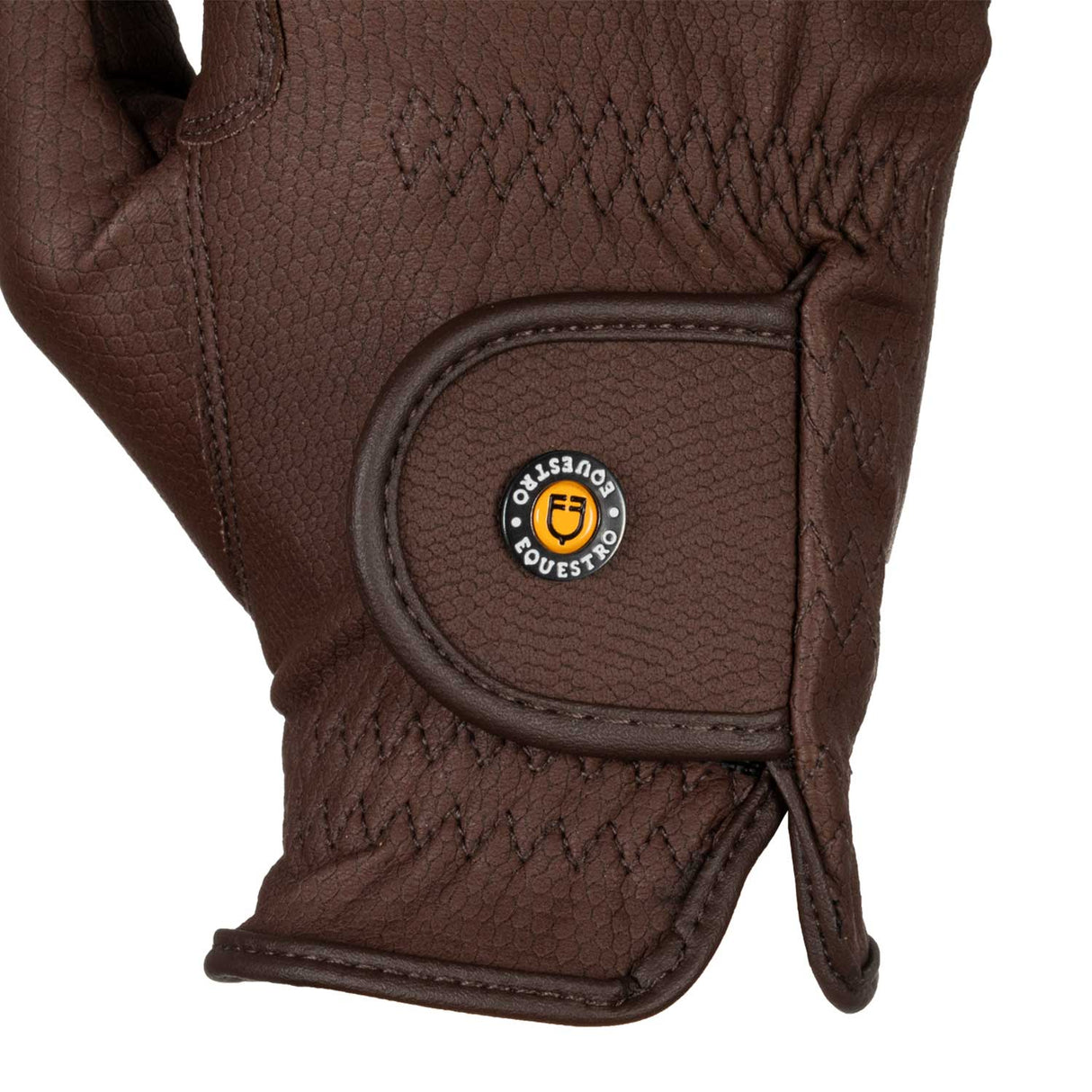 Equestro Unisex Gloves In Synthetic Leather With Tear-Away Closure #colour_brown