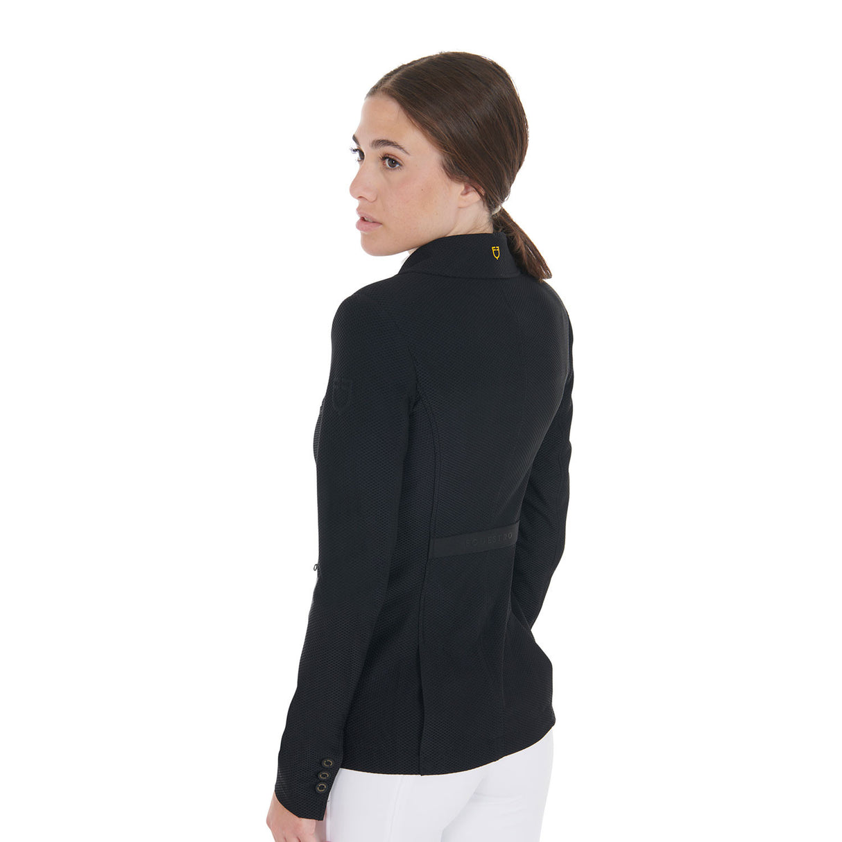 Women's competition jacket four buttons perforated fabric