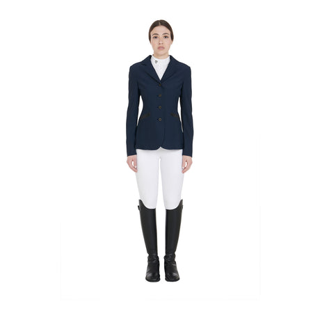 Women's competition jacket four buttons perforated fabric