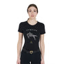 Equestro Women's Slim Fit T-Shirt Jumping With Rhinestone #colour_back