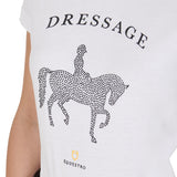 Equestro Women's Slim Fit T-Shirt Dressage With Rhinestone #colour_white