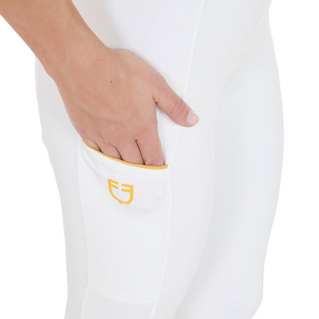 Equestro Women's Slim Light Light Leggings #colour_white
