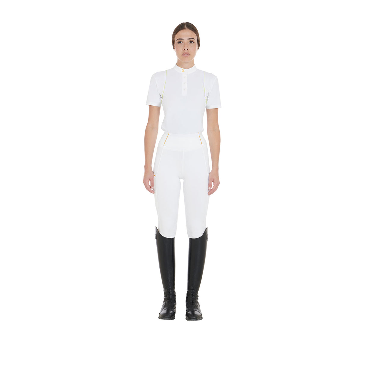 Equestro Women's Slim Light Light Leggings #colour_white