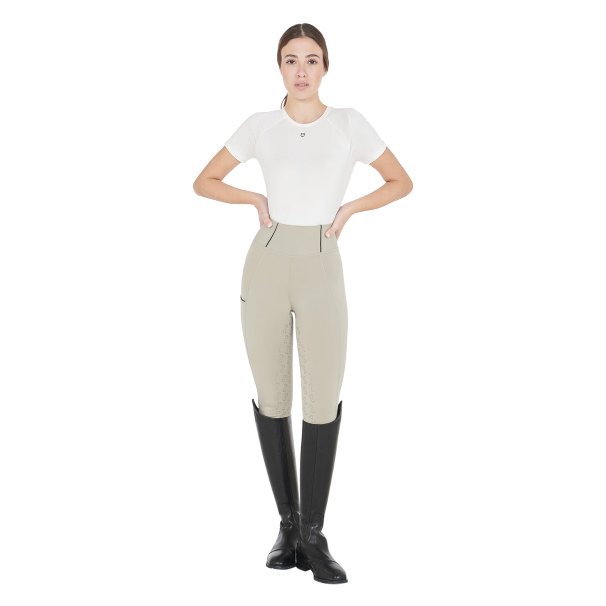 Equestro Women's Slim Fit Full Grip Leggings