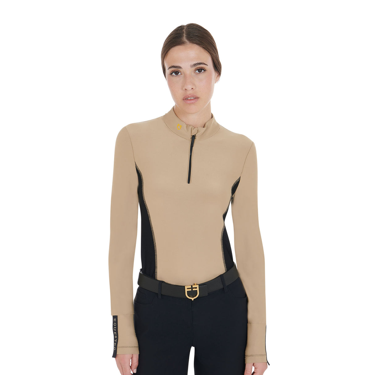 Equestro Women's Long-Sleeved Training Technical Polo Shirt