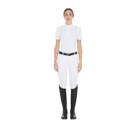 Women's slim fit competition polo shirt with buttons