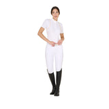 Women's slim fit competition polo shirt with buttons