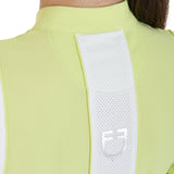 Equestro Women's Slim Fit Training Polo Shirt with Mesh Inserts #colour_lime
