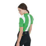 Equestro Women's Slim Fit Training Polo Shirt with Mesh Inserts #colour_green