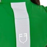 Equestro Women's Slim Fit Training Polo Shirt with Mesh Inserts #colour_green