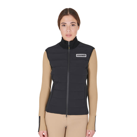 Equestro Women's Technical Blend Zippered Vest #colour_black