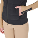 Equestro Women's Technical Blend Zippered Vest #colour_black