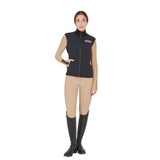 Equestro Women's Technical Blend Zippered Vest #colour_black