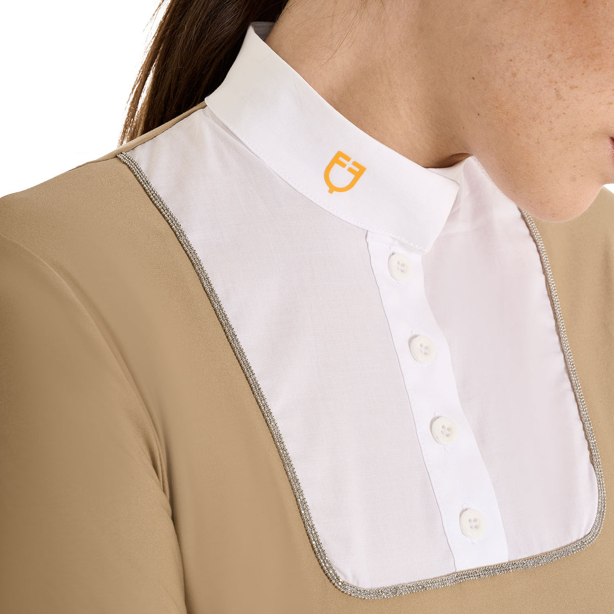 Women's slim fit buttoned competition polo shirt