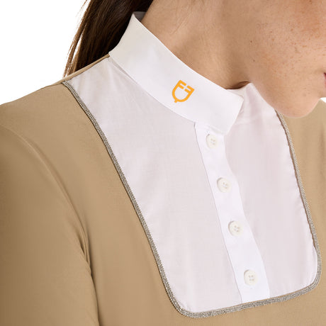 Women's slim fit buttoned competition polo shirt