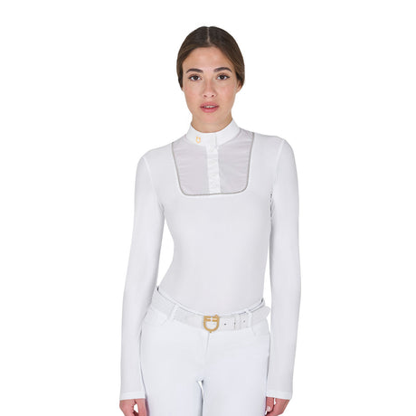 Women's slim fit buttoned competition polo shirt