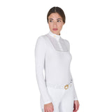 Women's slim fit buttoned competition polo shirt